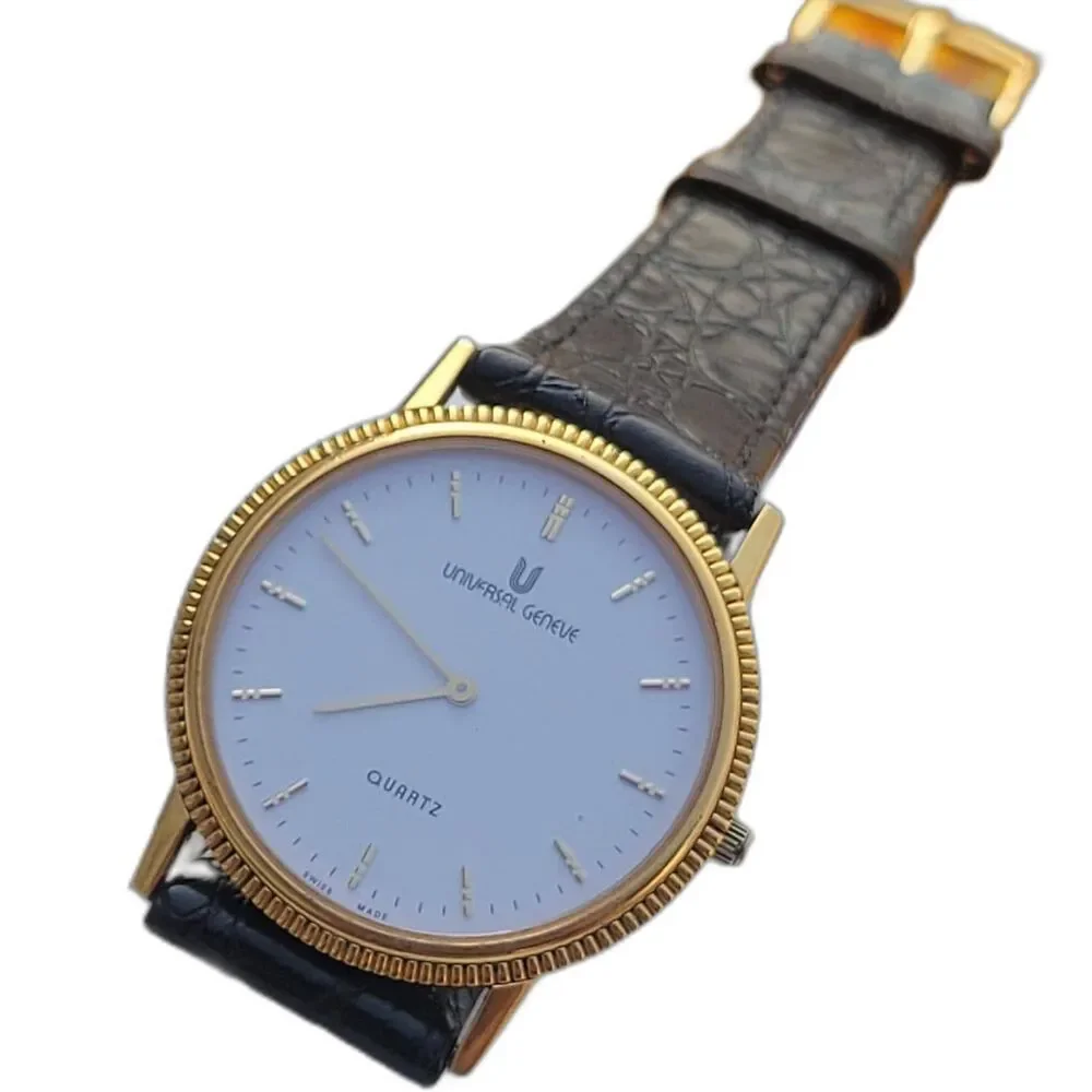 Vintage Universal Geneve Quartz Slim Unisex Watch Ref 533.240 Gold Plated RARE